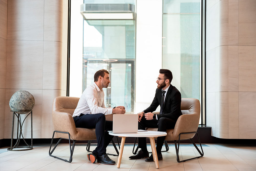 Two Men Having A Discussion Two Men Having A Discussion