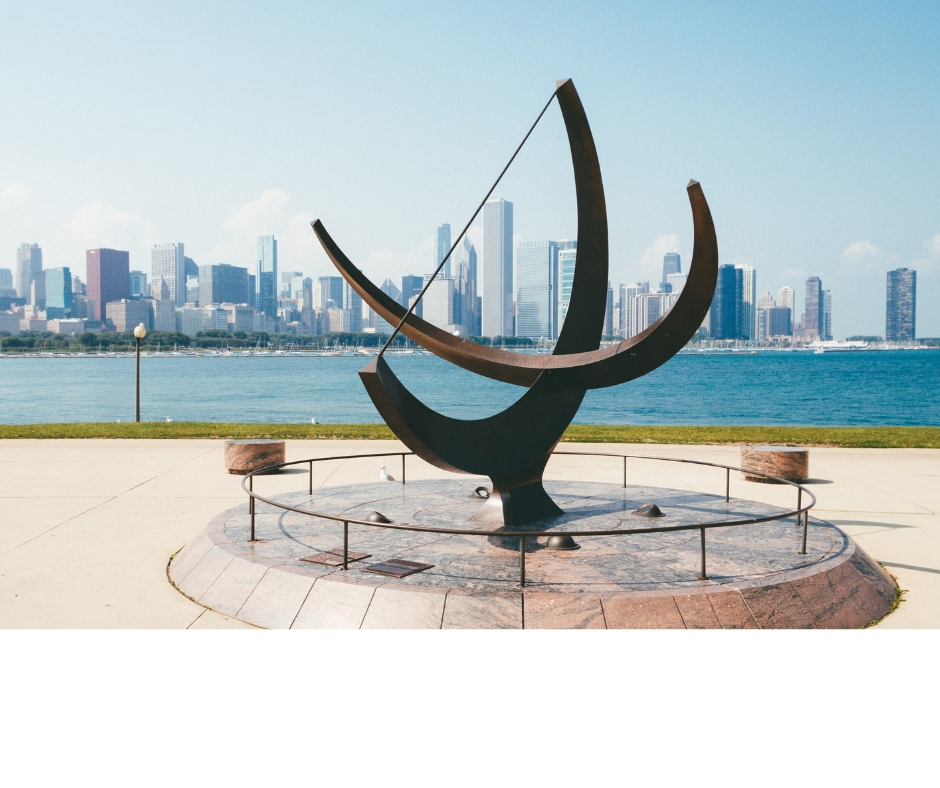 City Skyline With Artwork In Foreground City Skyline With Artwork In Foreground