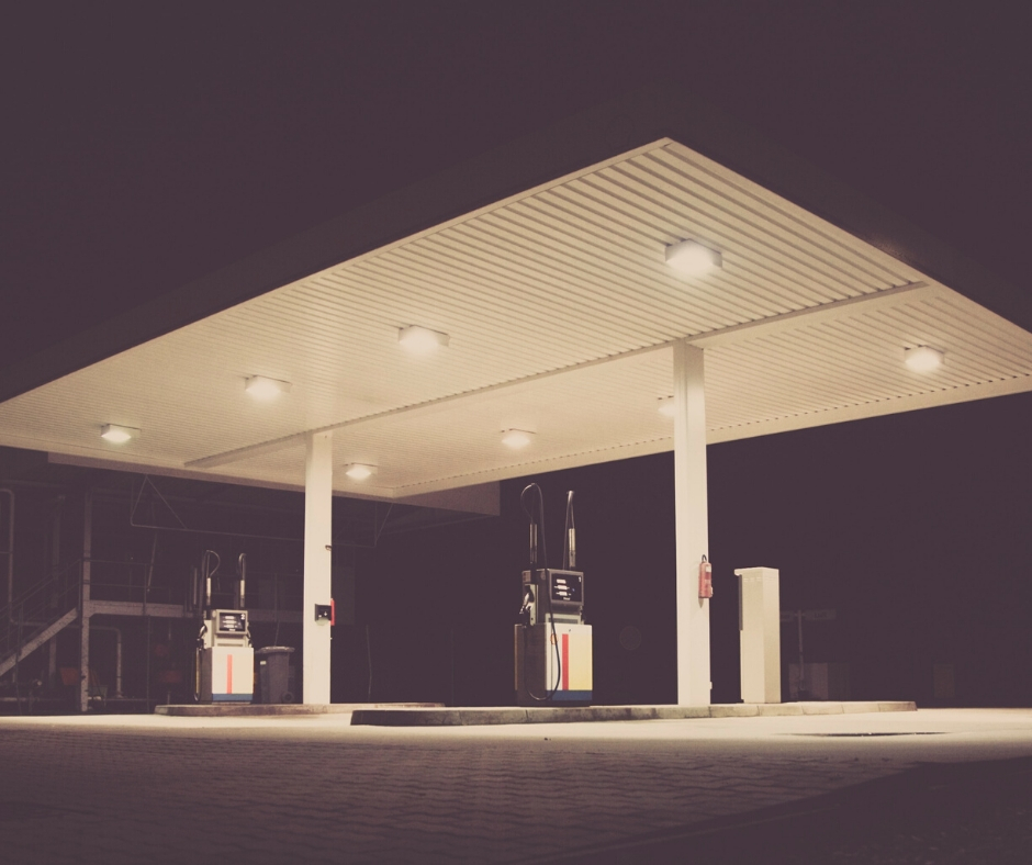 Nighttime at Gas Station Nighttime at Gas Station