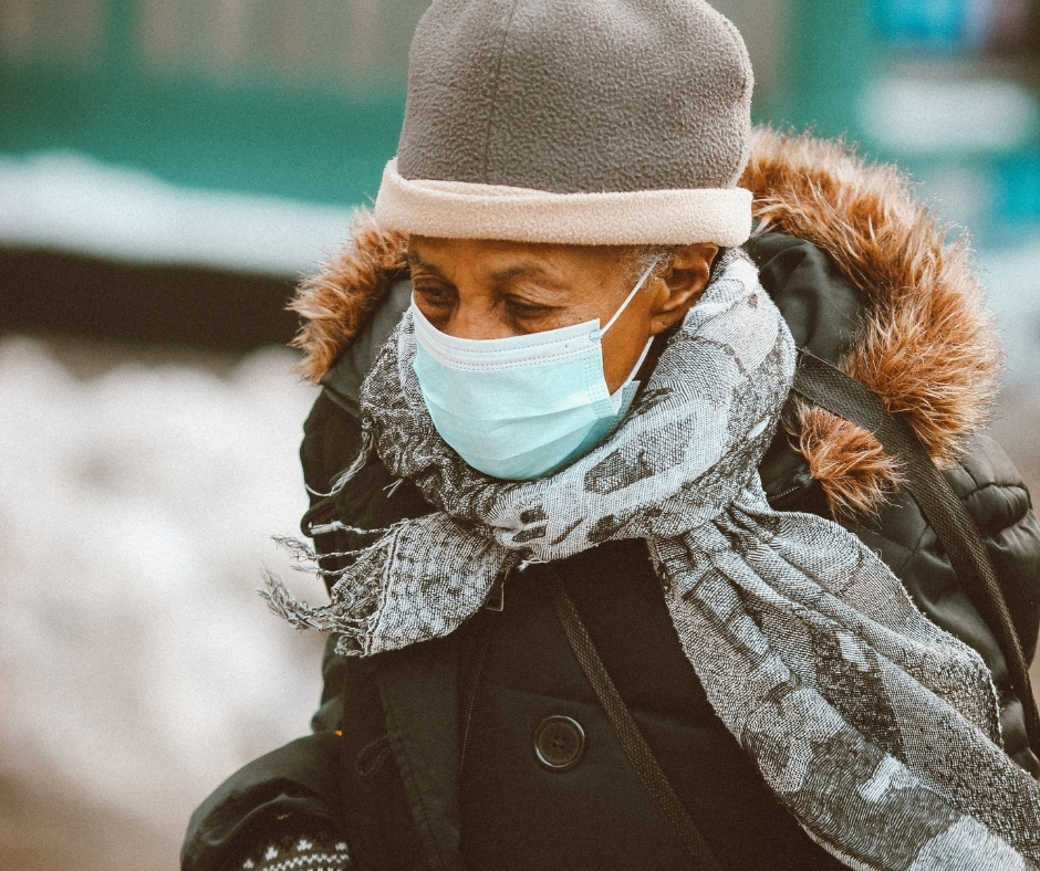 Person In Face Covering Bundled Up Person In Face Covering Bundled Up