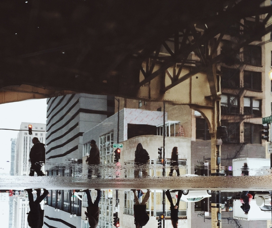 Underneath the Elevated Line With Reflection In Water Underneath the Elevated Line With Reflection In Water